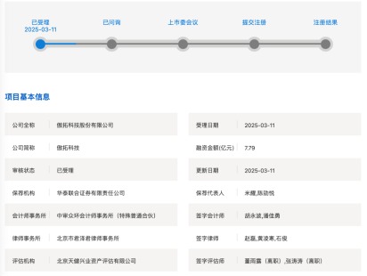 沪深市年内首个IPO来了 傲拓科技拟科创板募资7.79亿元