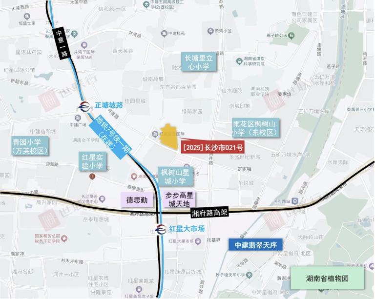 长沙今日成功出让两宗地块，雨花城投底价摘下雅塘井湾宅地
