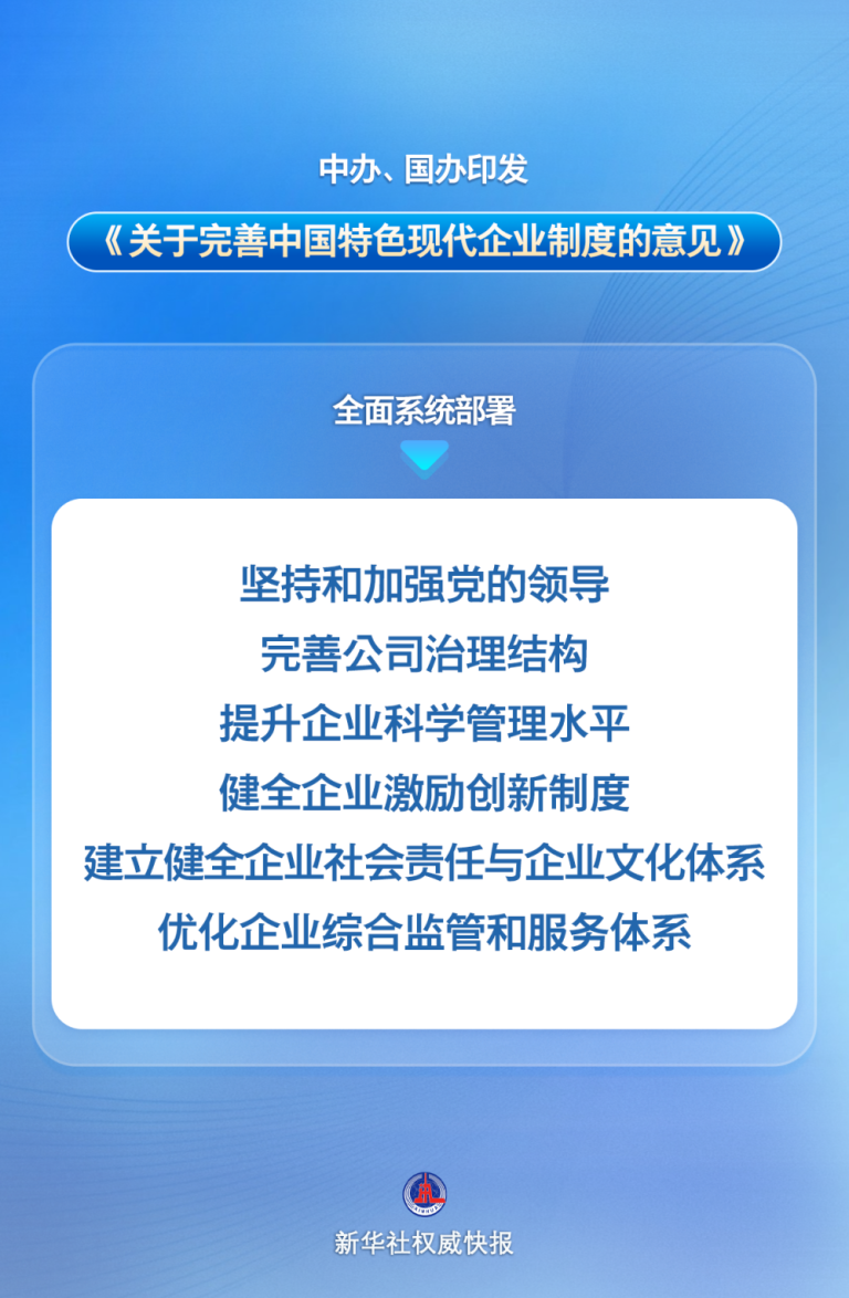 中办、国办印发《关于完善中国特色现代企业制度的意见》