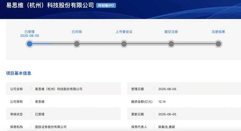 机器视觉龙头IPO获受理