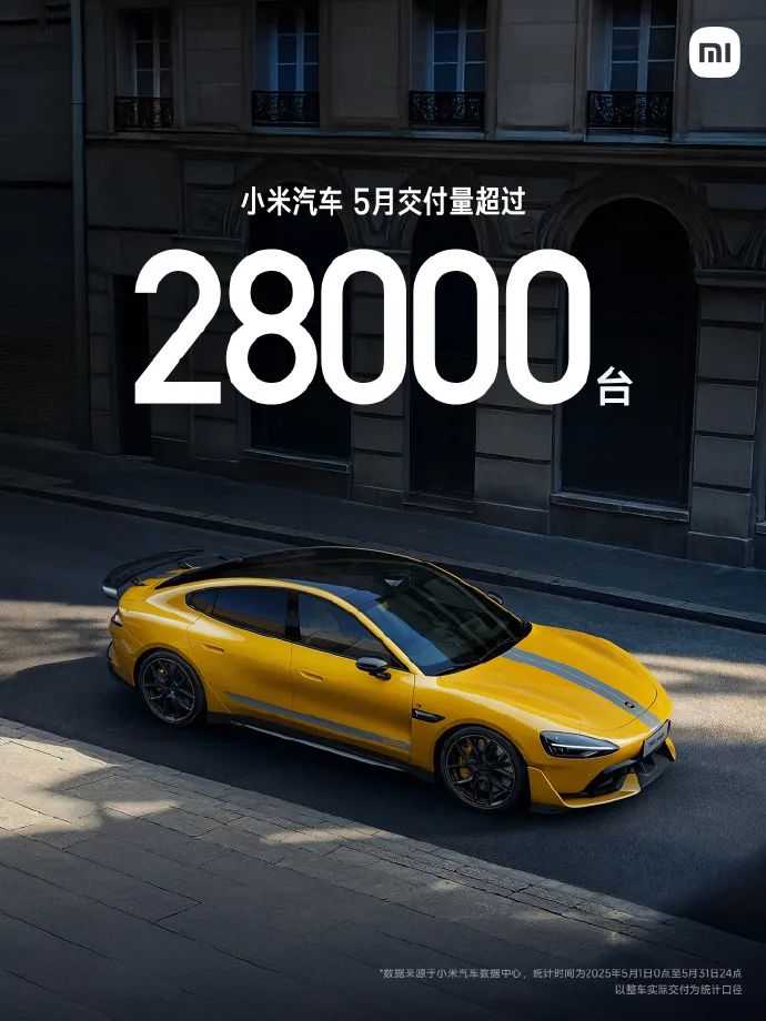 小米汽车最新公布！正为YU7大规模量产做准备 这些新势力车企5月销量出炉