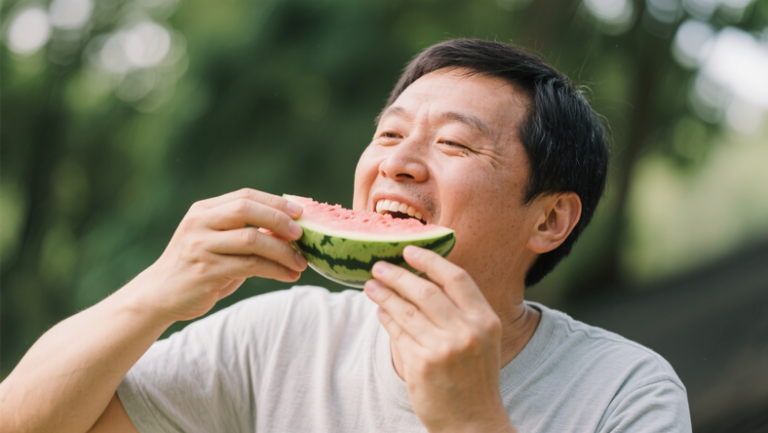 在美国，西瓜太大，我太小