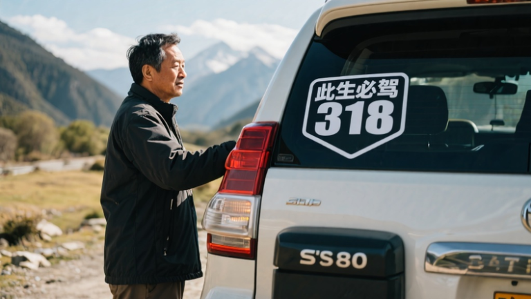中年危机几级，会往车上贴“此生必驾318”？